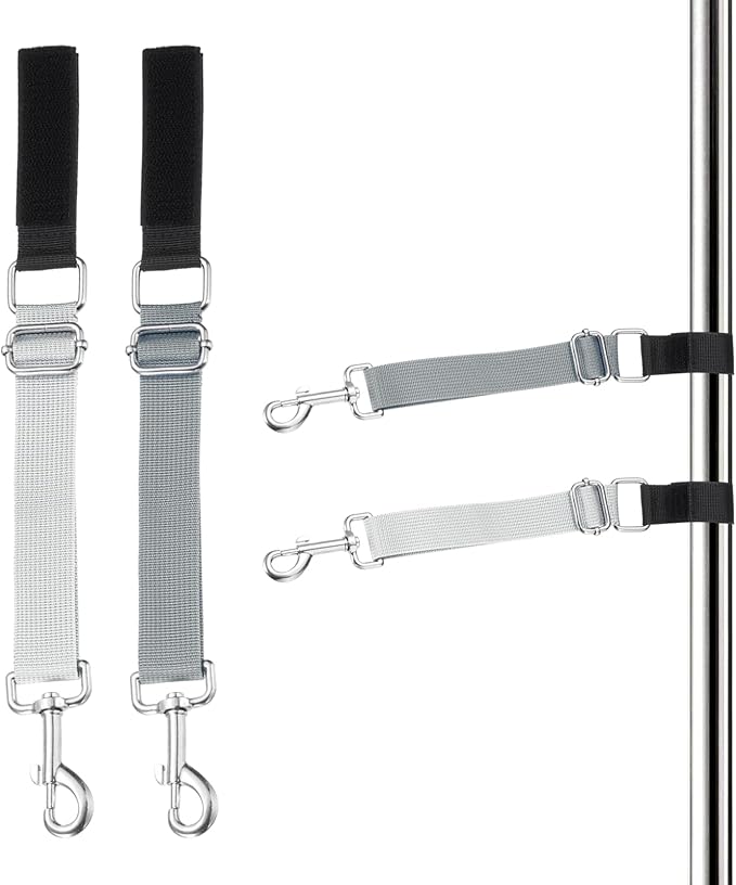 Dog Grooming Loop, Dog Grooming Harness Table Arm Accessories Adjustable Secure and Stable Extender Bathing Restraint Leashes (Gray/White, 2 Pcs), for Pet Bathing