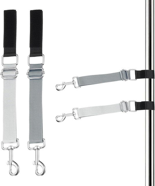 Dog Grooming Loop, Dog Grooming Harness Table Arm Accessories Adjustable Secure and Stable Extender Bathing Restraint Leashes (Gray/White, 2 Pcs), for Pet Bathing
