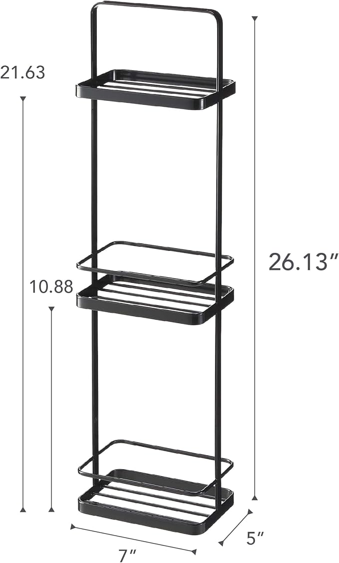 YAMAZAKI Home Tower Bath Rack - Bathroom Shower Storage Holder, Caddy Shelf Organizer - Large, 26" - Steel -