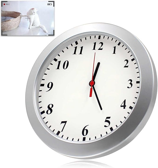 1080P HD Mini Camera Wall Clock Cameras with Motion Detection Indoor Security Hidden Cam Pet Camera for Home/Office, No Wi-Fi