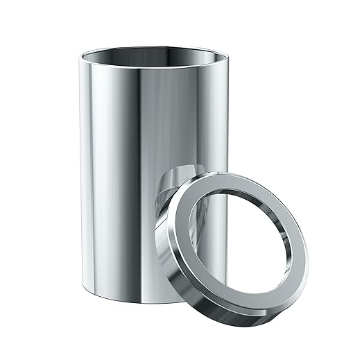 Gatco Small Bathroom Trash Can with Lid, Round 3 Gallon Stainless Steel Wastebasket, Under Sink, Chrome, for Bathroom, Bedroom, Office (1910)