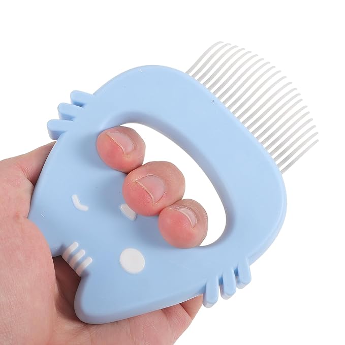 NUOBESTY 3pcs Cat and Dog Grooming Comb Set with Silicone Handle, Small Portable Hair Removal and Massaging Brushes for Shedding Control, Indoor Pet Care, Multi-color