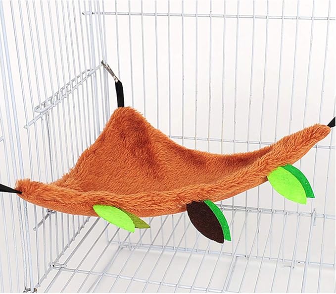 Hamiledyi 6 Pcs Hamster Hammock Small Animals Hanging Warm Bed House Organic Natural Apple Wood Chewing Stick Rat Cage Nest Accessories Toy Hanging Tunnel and Swing for Sugar Glider Small Hamsters Rat