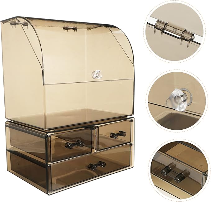 Acrylic Desktop Cosmetic Organizer Transparent Drawer Storage Box for Makeup Sundries Skincare Stylish and Chic Design for Home Office Use