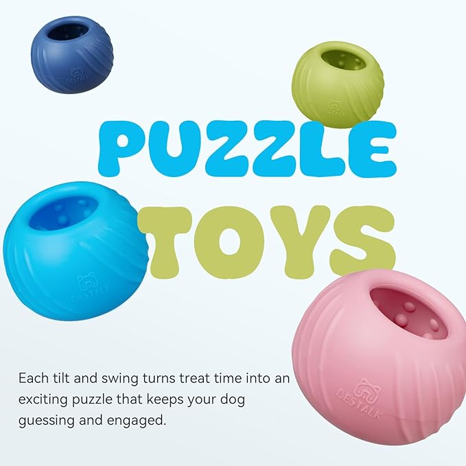 Long-Lasting Dog Lick Toy, Wobbly Dog Enrichment Lick Bowl to Keep Dogs Busy, Interactive Stuffable Dog Treat Feeder for Boredom, Silicone Treat Dispensing Chew Toy(Light Blue,M)