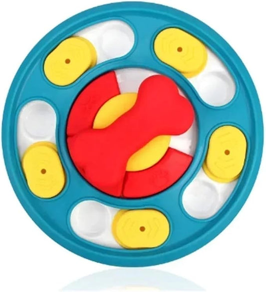 Interactive Dog Puzzle Toys - Slow Feeder IQ Enhancer for Puppies and Cats - Non-Slip Food Dispenser Training Game(B-Blue)