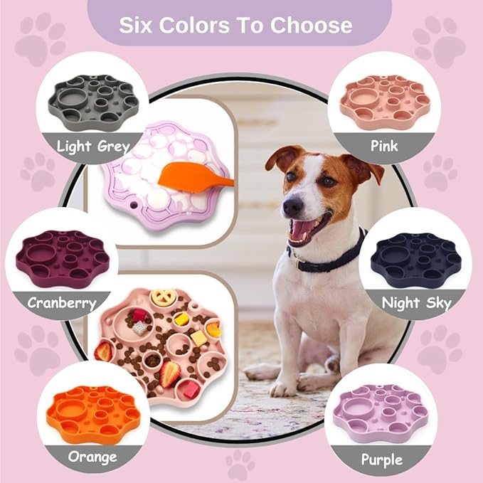 Non-Slip Slow Feeder Pet Bowl – Anti-Choking Feeding Bowl with Suction Cups for Dogs & Cats, Promotes Healthy Digestion (Pink, Bubble)