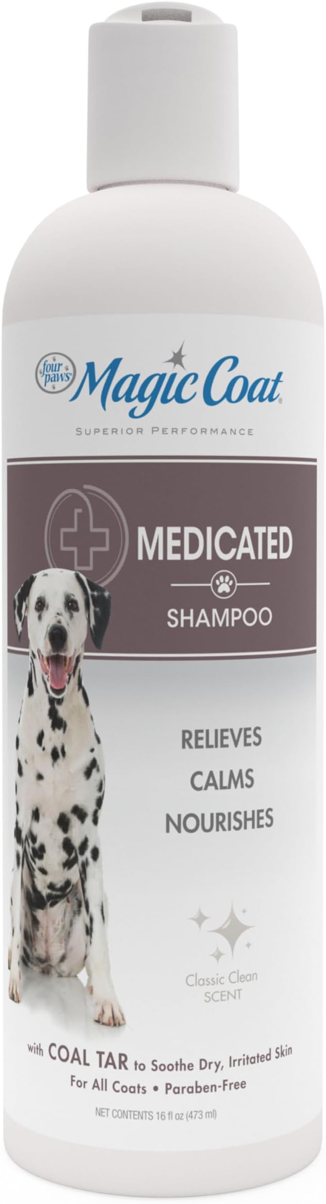 Medicated Dog Shampoo — Coal Tar, Itchy Dry Skin Relief, Classic Clean Scent, 16oz
