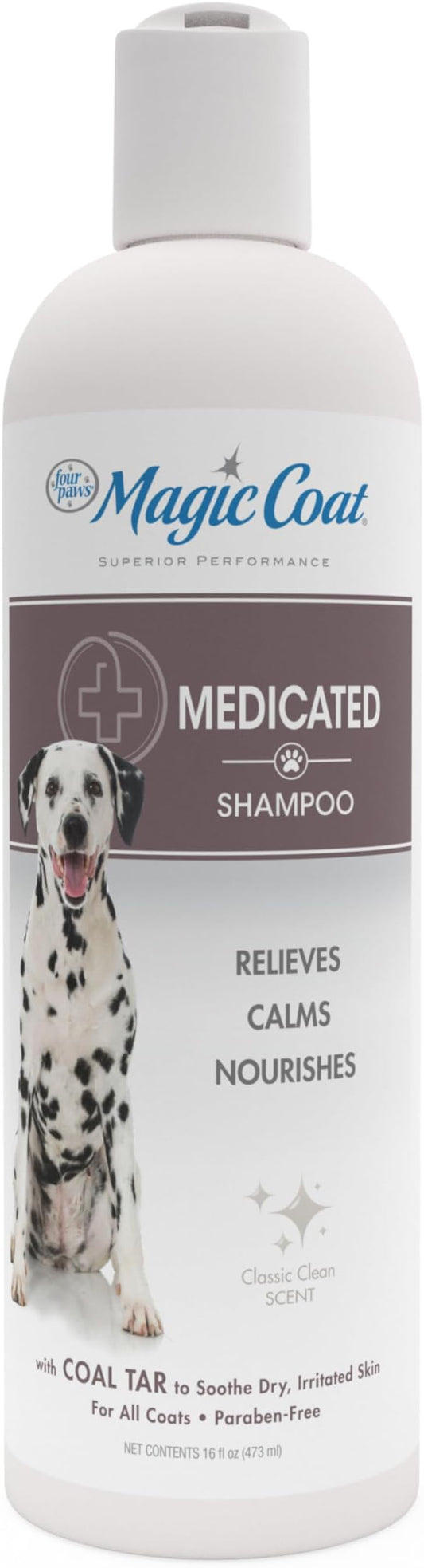 Medicated Dog Shampoo — Coal Tar, Itchy Dry Skin Relief, Classic Clean Scent, 16oz