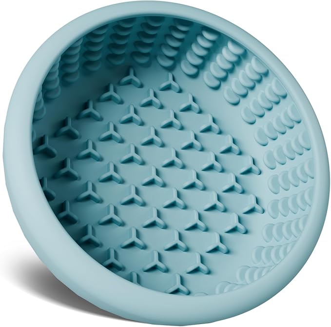 Dog Lick Bowl,Silicone Slow Feeder Bowls for Dogs and Cats - Wet Food, Suction Cups, Non-Slip Design (Blue, Small)