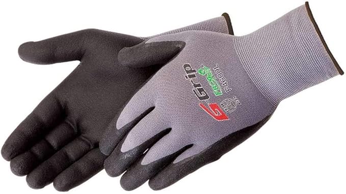 Liberty Glove & Safety G-Grip Nitrile Micro-Foam Palm Coated Seamless Knit Work Gloves with 13-Gauge Gray Nylon Shell (2 Dozen) (Large)