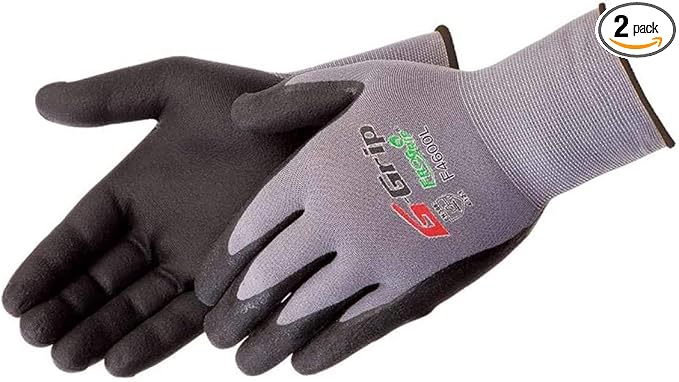 Liberty Glove & Safety G-Grip Nitrile Micro-Foam Palm Coated Seamless Knit Work Gloves with 13-Gauge Gray Nylon Shell (2 Dozen) (Extra Large)