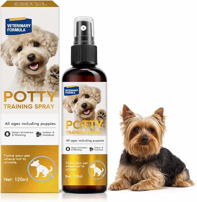 Potty Training Spray for Dogs, Advanced Dog Spray for Indoor Housebreaking, Dog Pee Spray with Pheromone Attractant, Effective Potty Training Aid for Puppies & Adult Canines, 120ml