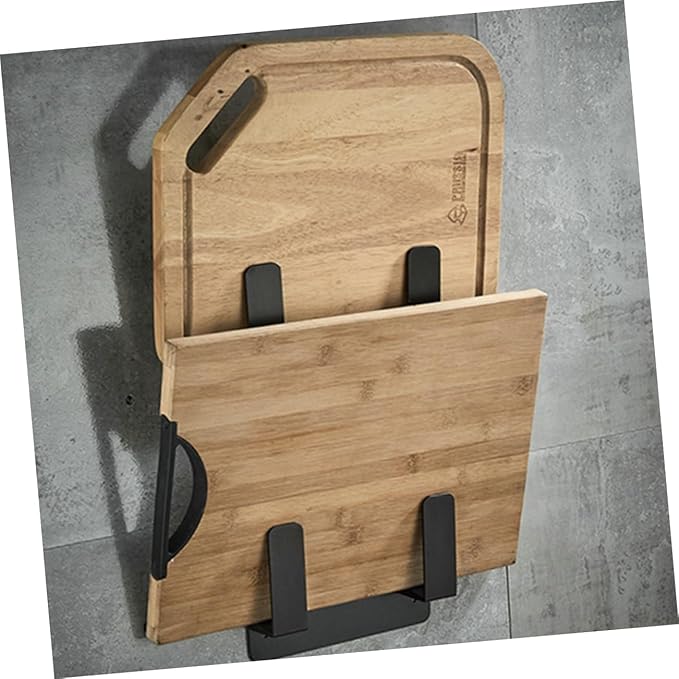 Unomor Wall Mount Cutting Board Rack and Pot Lid Holder Made of Aviation Aluminum Punch Free Kitchen Storage Organizer for Pan Covers and Utensils 7.28X3.54X1.96In
