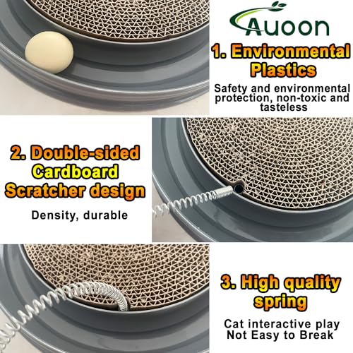 Interactive Cat Scratcher Toy with Ball Track, Gray - Image 7
