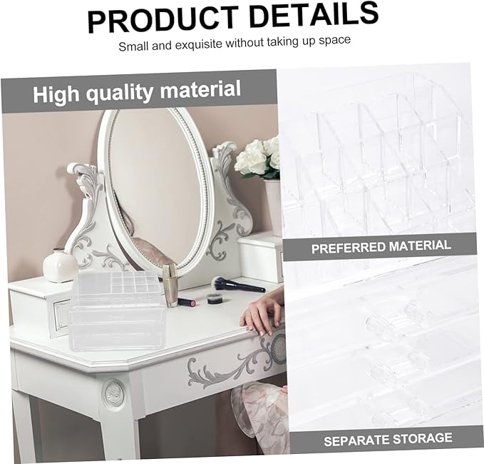 FRCOLOR Cosmetics Storage Case Acrylic Box for Makeup Desktop Organizer Multiple