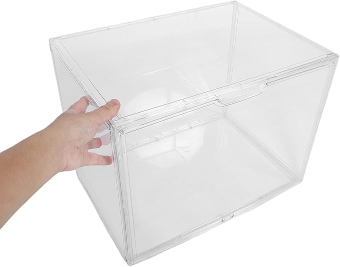 Acrylic Shoe Box Organizer Large 45x33x33cm Stackable Plastic Shoe Storage Container for Sneakers and Boots for Men and Women
