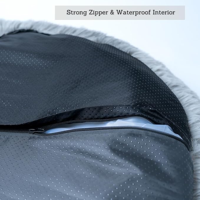 Anti-Anxiety Calming Donut Washable Large Bed for Medium Dog, Frenchie Friendly