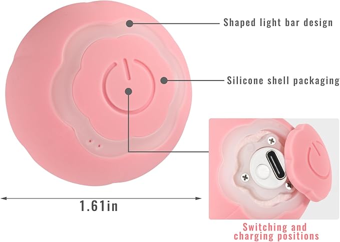 Smart Interactive Cat Ball Toy 2.0, Automatic Rolling Ball with Colorful Lights & Floral Design, USB Rechargeable, Activate Natural Hunting Instincts, Perfect Indoor Playmate (Pink & Yellow 2 Pcs)