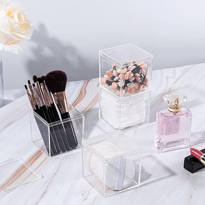 Acrylic Boxes Clear Square Cube Storage Box 3.5x3.5x3.5Inch Acrylic Box with Lid Display Case Small Acrylic Box Easter Candy Box Jewelry Boxes