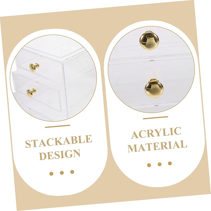 Garneck Stackable Drawer Storage Box Desktop Organizer Makeup and Jewelry Storage Office Supplies Sundry Box Sturdy and Easy Maintenance