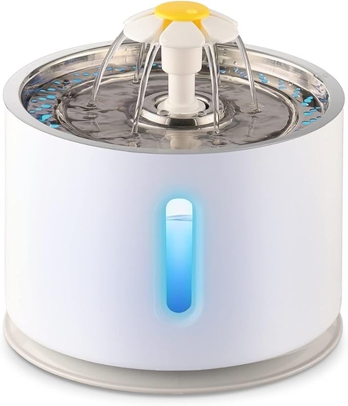 Automatic Pet Water Fountain with LED Light & Triple Filtration for Dogs & Cats 95oz