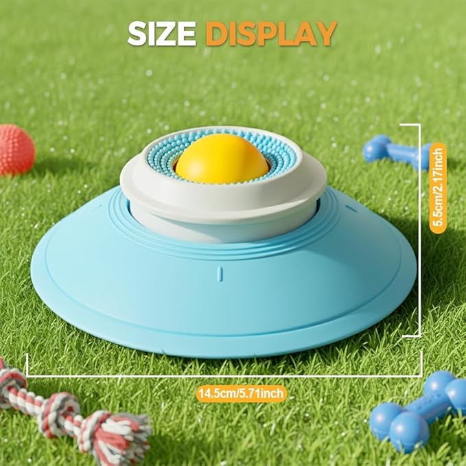 New Lick Sphere Dog,Feeder Dog Bowls for Liquid Treat,Large Medium Small Breeds Dietary Supplement/Post-op Nutrition,Interactive Slow Feeder & Anxiety Relief Treat (Blue -1pcs)