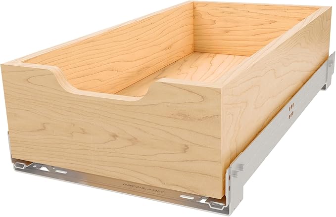 Rev-A-Shelf Standard Pullout Kitchen Cabinet Organizer and Drawer Box with Soft-Close for 15" Base and 11.75" W Cabinet Opening, Wood, 4WDB-12SC-1