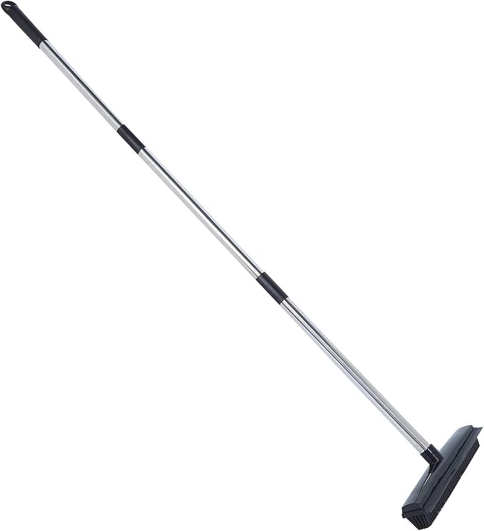 EBTOOLS Multifunction Telescopic Carpet Broom, Pet Hair Dust Removal Tool for Fluff Carpet, Hardwood Floor, Tile, Window, Daily Household (Black)