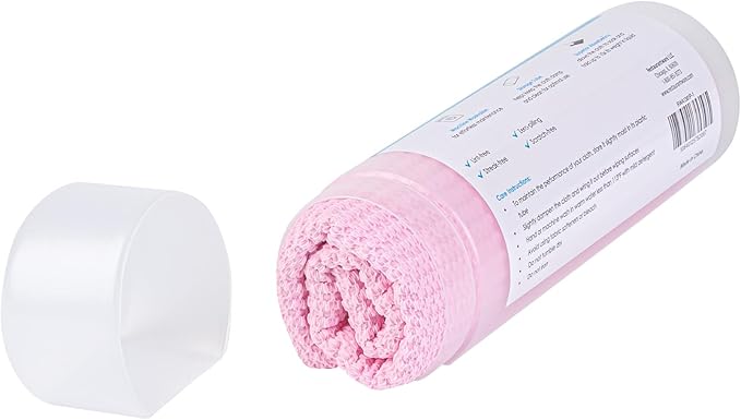 Restaurantware-Clean Tek Professional 25.2 x 16.9 Inch Chamois Cloths, 20 Reusable Microfiber Towels - Storage Tube Included, Absorbent, Pink PVA 3D Microfiber Cleaning Rags, for Windows Or Cars
