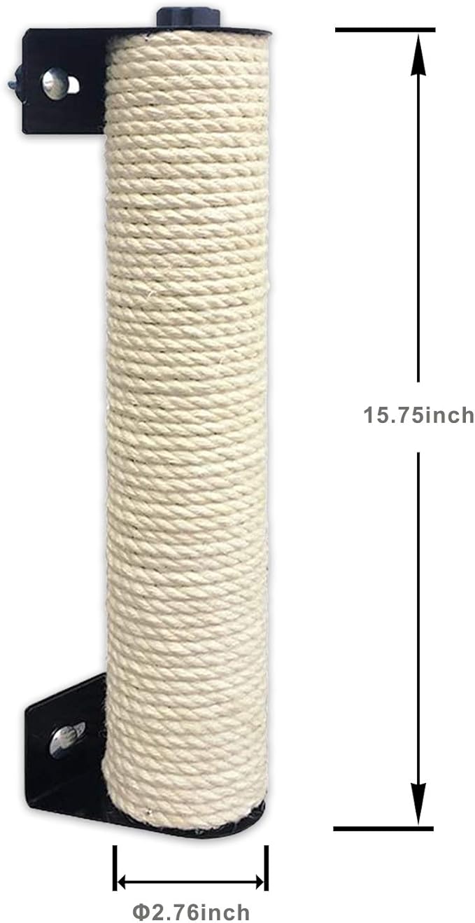 Cat Scratching Post Cage Mounted Cat Scratcher Space-Saving Sisal Scratch Post for Cat Grinding Claws Scratching and Climbing