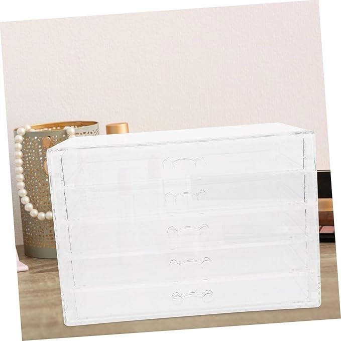 Cabilock Five Storage Box Acrylic Jewelry Organizer Makeup Holder Desktop Drawers for Countertop