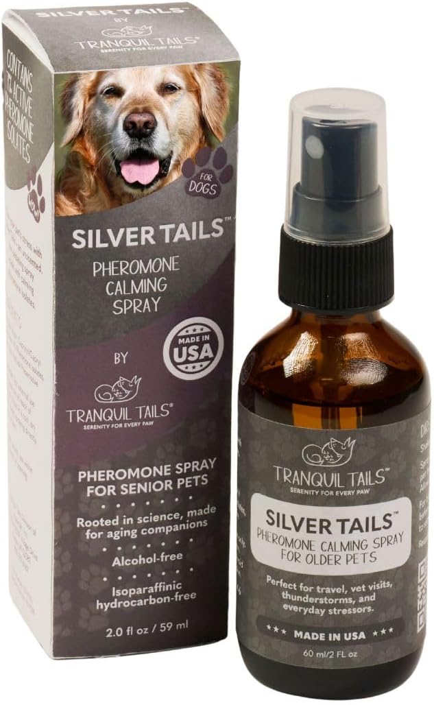 Silver Tails Pheromone Calming Spray for Senior Dogs - Made in The USA - Alcohol-Free