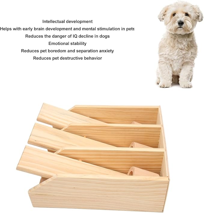 Pssopp Dog Puzzle Foraging Toys, Fun Interactive IQ Training Pet Wooden Foraging Toy Interactive Feed Game Toys Dog Puzzle Toy for Dogs Cats Pets