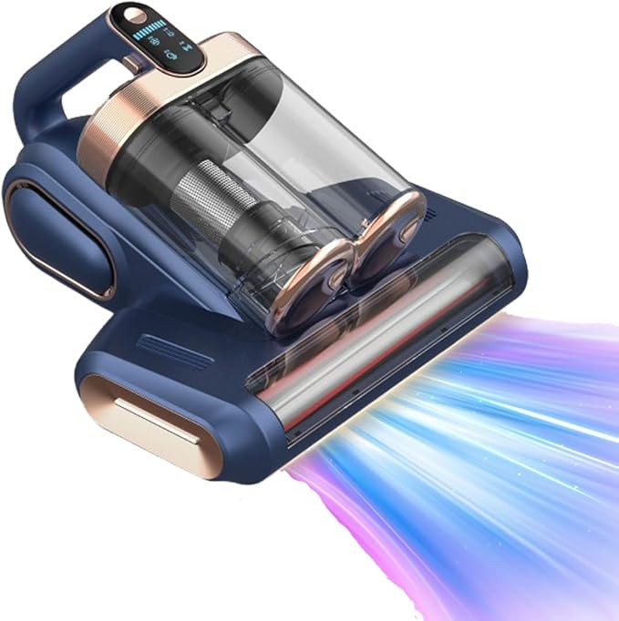 Bed Vacuum Cleaner,16Kpa Suction Double Cup Cordless Mattress Vacuum Cleaner with Ultrasonic and LED Display,18000 RPM/Min Brushroll,Cordless Vacuum for Pet Hair,Sofas,Blankets,Mattresses,etc.