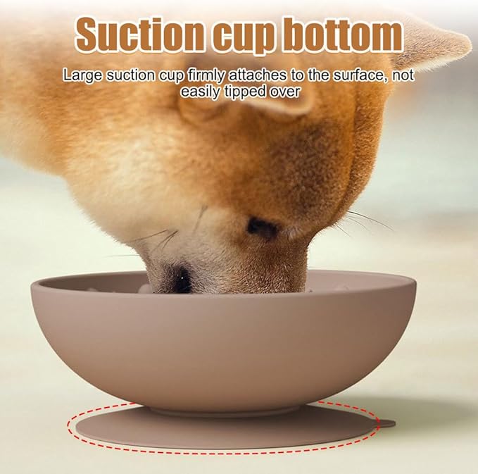 DONGKER Dog Lick Slow Feeder,Non-Slip Silicone Dog Bowl for All Dogs Size Slow Feed Training
