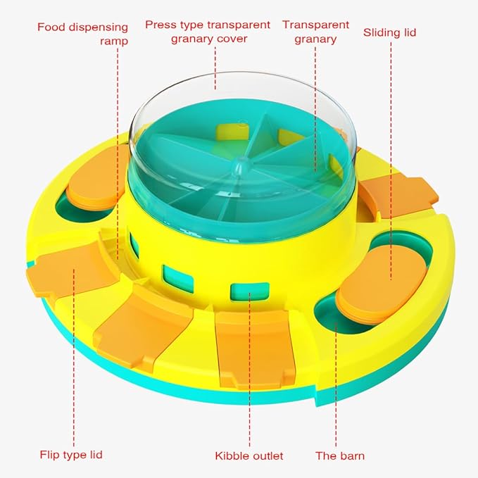 Dog Puzzle Toy Slow Feeder, Interactive Treat Dispensing Dog Toy with 2 Difficulty Levels, Mental Stimulation & Slow Feeding Puzzle Dogs(Lake Blue)