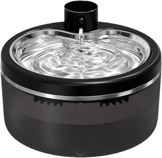 3L Cat Water Fountain Mute Pet Dispenser with Stainless Steel Tray and Intelligent Sensing