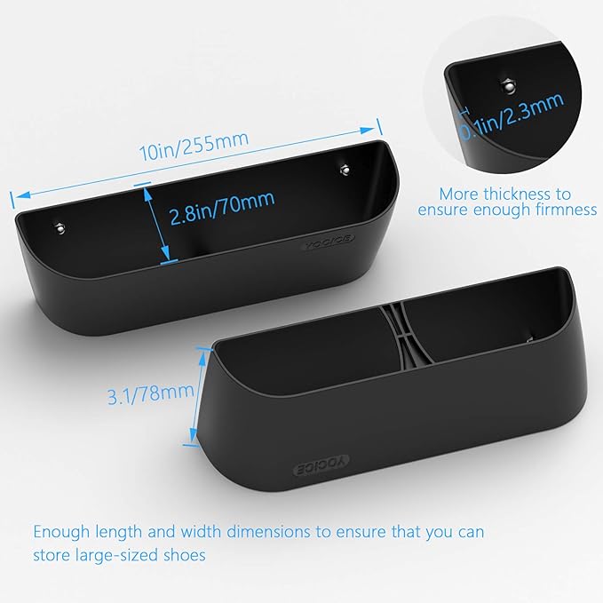 Wall Mounted Shoes Rack 4Pack with Sticky Hanging Strips, Plastic Shoes Holder Storage Organizer,Door Shoe Hangers (SM03-Black-4)