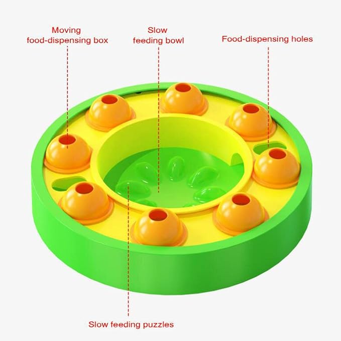 AAGAZA Pet Dog Food Puzzle Toy Increase IQ Food Dispenser Interactive for Cats Fun Feeding Training & Enrichment, Green/1817 (Color : Green)