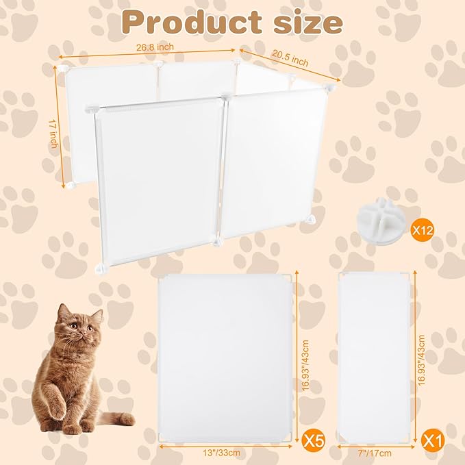 FHTONGE 2 Pack Cat Litter Box Enclosure Splash Guard, Extra Large Pee Shields for Low Sided Box Wall Protector, Spill Proof Privacy Screen for Open Top Pan