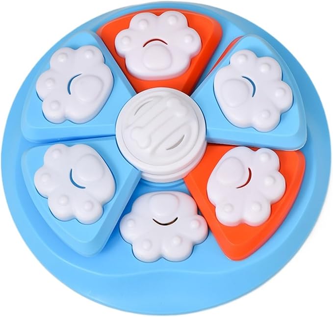 Pet Puzzle Thousand Layer Feeding Tray｜Multi-Grid Slow-Feeding Design·Silicone Non-Slip Base·PP Safety Material｜Energy Consumption at Home·Intelligence Training for Cats and Dogs (Blue)