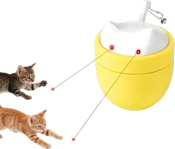 Automatic Laser Cat Toy for Indoor Cats, Interactive cat Toy with Dual Rotating Beams 3 Modes Random Trajectory Motion Activated USB Rechargeable Cat Toys for Bored Indoor Adult Cats Kittens