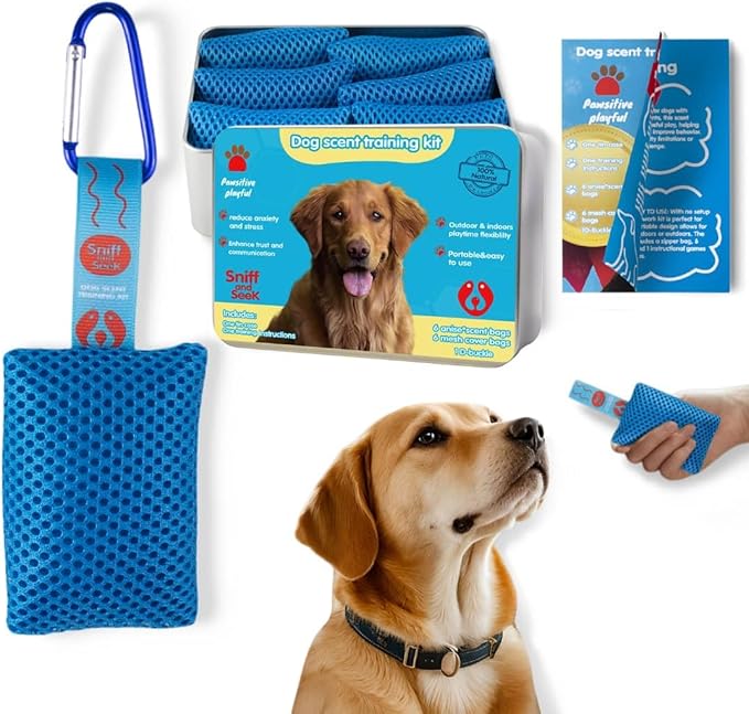 6 Interactive Dog Scent Training Kit Fun | Nose Scent work Games for All Ages Dog, Enhance Dog Brain Games, Scent Work Kit for Dogs, Nose Work for Dogs, Hide and Seek Dog Toys, Dog Scent Training Box