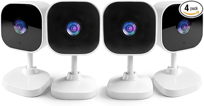 2K Cameras for Home Security Dual-Band 5G/2.4GHz WiFi Security Indoor Camera for Baby Pet Dog Cat Elder AI Motion Detect 2-Way Audio Night Vision 24/7 Local Recording SD Cloud Storage 4 Pack