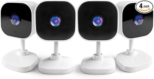 2K Cameras for Home Security Dual-Band 5G/2.4GHz WiFi Security Indoor Camera for Baby Pet Dog Cat Elder AI Motion Detect 2-Way Audio Night Vision 24/7 Local Recording SD Cloud Storage 4 Pack