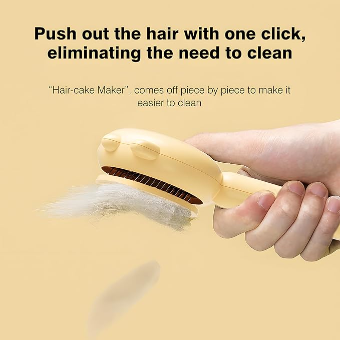 Pet Grooming Brush for Cats and Dogs, Self-Cleaning Sliker Brush for Removes Loose Undercoat, Mats, and Tangled Hair, Shedding Brush for Short or Long Haired Cats/Dogs (Purple-B)