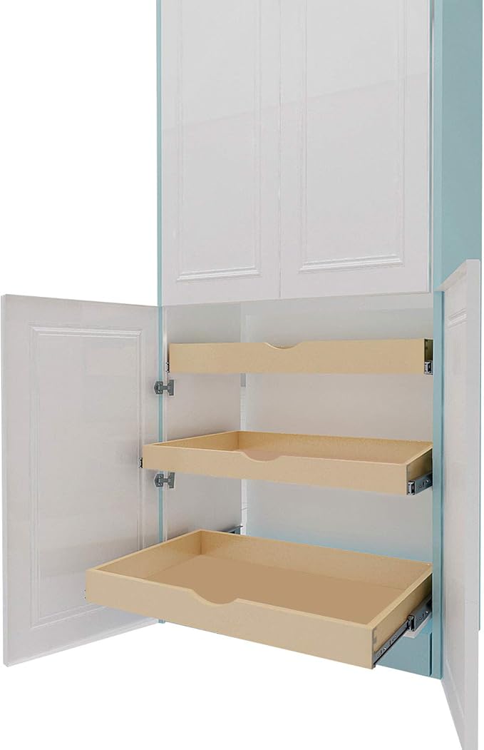 COUVER DIY Non-Assembled Birch Wood, Pull-Out Cabinet Organizers, Under Sink Organizers for Bathroom & Kitchen, Cabinet Slide-Out Organizers and Storage, Soft Closed Rail, 30 inch