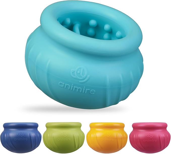 Wobbly Dog Enrichment Lick Toy, Stuffable Frozen Lick Bowl to Keep Dogs Busy, Long-Lasting Interactive Treat Dispensing Dog Toy, Silicone Fetch Catch Chew Toy(Teal,M)