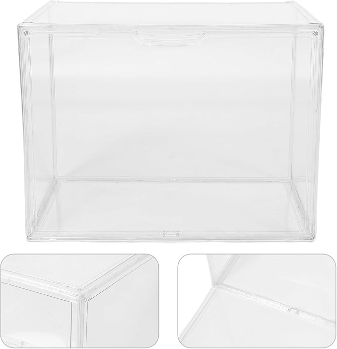 Acrylic Shoe Storage Box Large 45x33x33 Cm Stackable Sneaker Storage Container with Lid for Closet Organizer and Shoe Holder